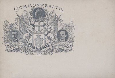 Card celebrating the Commonwealth and Australia, late 19th century by English School