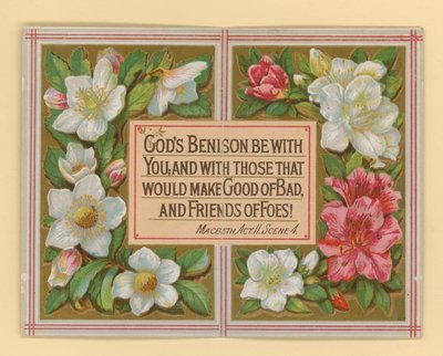 Card, with Quotation from Shakespeare