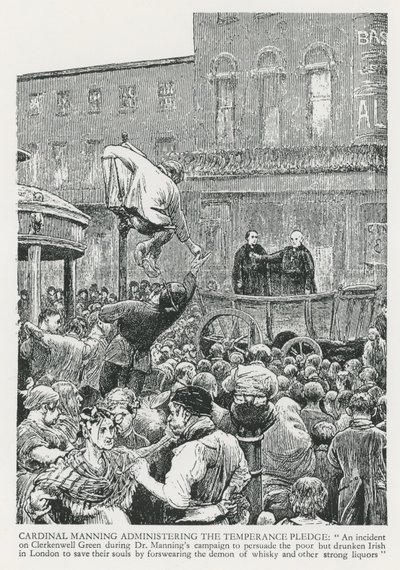 Cardinal Manning Administering the Temperance Pledge by English School