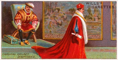 Cardinal Wolsey being dismissed by king Henry VIII by English School