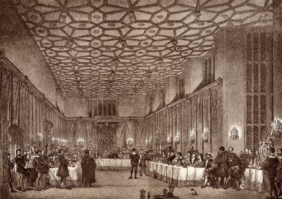 Cardinal Wolsey entertaining the French ambassadors in Hampton Court Palace, from 