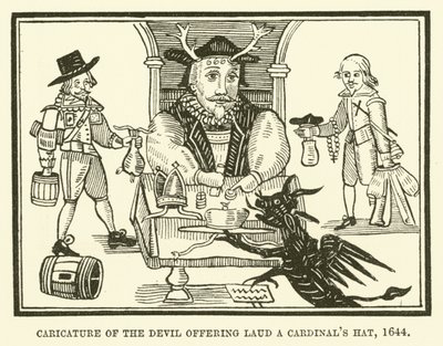 Caricature of the Devil Offering Laud a Cardinal