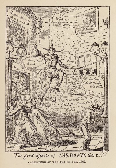 Caricature of the use of gas by English School