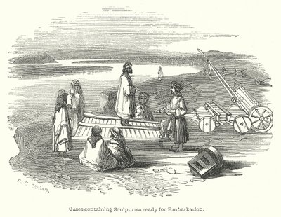Cases Containing Sculptures Ready for Embarkation by English School