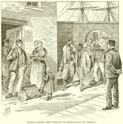 Castle Garden, the Gateway of Immigration to America by English School