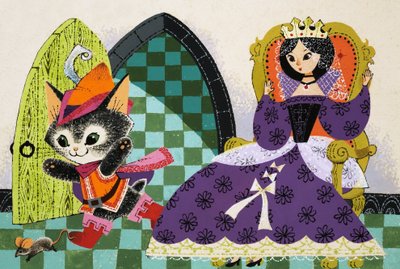 Cat Chasing Mouse Before the Queen by English School