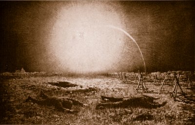 Caught in the Glare of a German Light-Producing Projectile: A British Patrol in Peril between the Trenches, 1914-19 by English School