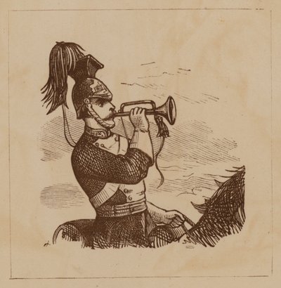 Cavalry Soldier Blowing a Bugle by English School