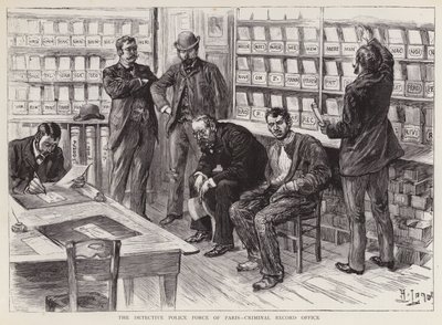 Central record office of the detective police force of Paris, France by English School