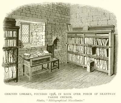 Chained Library, Founded 1598, in Room over Porch of Grantham Parish Church by English School