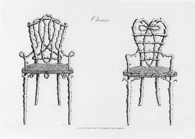 Chairs, from Grotesque Architecture, or Rural Amusement, by William Wrighte, published 1768 by English School
