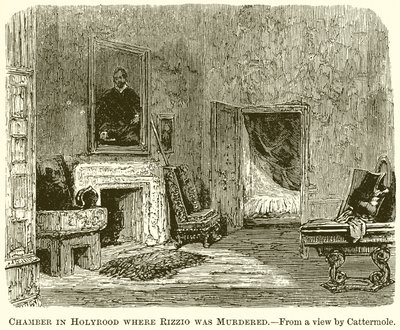 Chamber in Holyrood where Rizzio was Murdered by English School