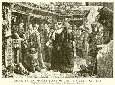 Characteristic Market Scene of the Thirteenth Century by English School