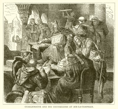 Charlemagne and His Counsellors at Aix-la-Chapelle by English School