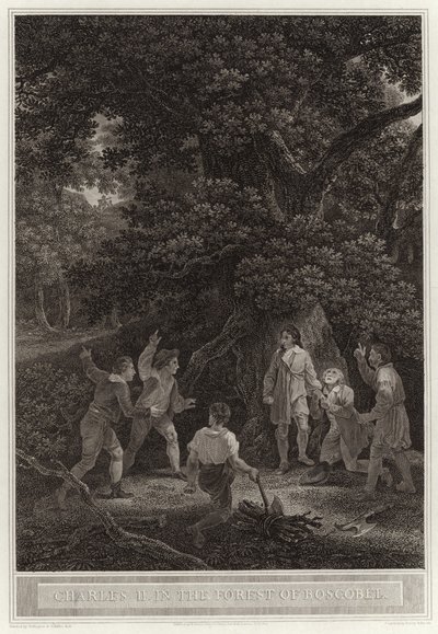 Charles II in the forest of Boscobel by English School