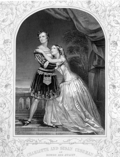 Charlotte and Susan Cushman as Romeo and Juliet, Act III Scene 5 by English School