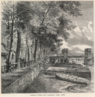 Cheyne Walk and Cadogan Pier, 1860 by English School