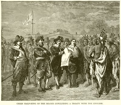 Chief Half-King of the Miamis Concluding a Treaty with the English by English School