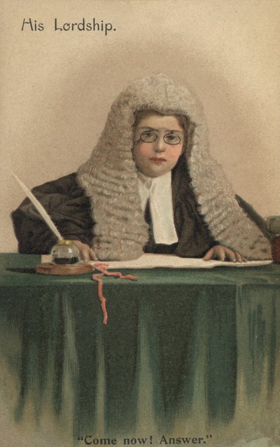 Child dressed as a judge by English School