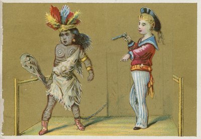 Child with Gun and Native Child by English School