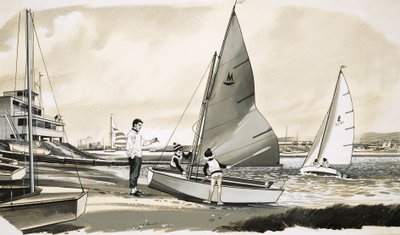 Children learning to sail by English School