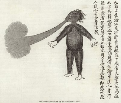 Chinese Caricature of an English Sailor by English School