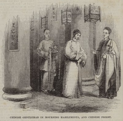 Chinese Gentleman in Mourning Habiliments, and Chinese Priest by English School