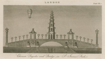 Chinese pagoda and bridge, St James