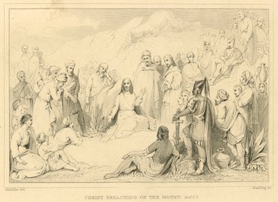 Christ Preaching on the Mount, Matthew V by English School