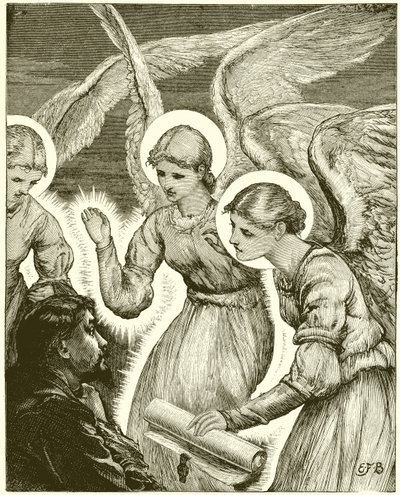 Christian and the Angels. Behold, Three Shining Ones Came to Him, and Saluted Him by English School