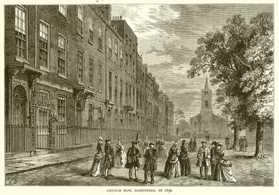 Church Row, Hampstead, in 1750 by English School