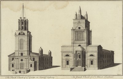 Church of St George, Ratcliff Highway and Church of St John, Limehouse, London by English School