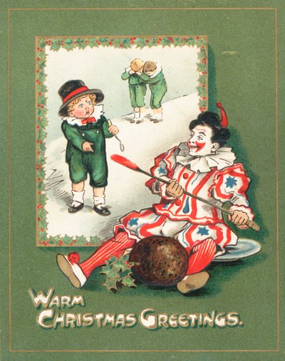Clown stealing the Plum Pudding by English School