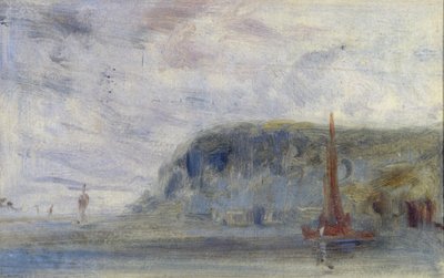 Coast with Cliffs and Boats by English School