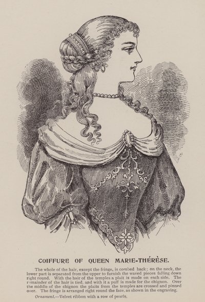 Coiffure of Queen Marie-Therese by English School