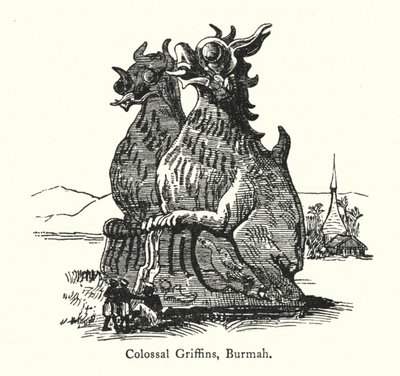 Colossal Griffins, Burmah by English School