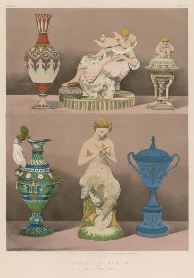 Coloured Porcelain by English School