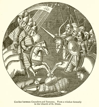 Combat Between Crusaders and Saracens by English School