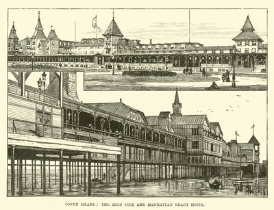 Coney Island, the Iron Pier and Manhattan Beach Hotel by English School