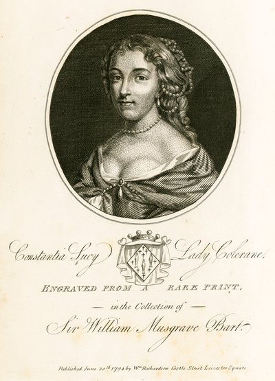 Constantia Lucy, Lady Colerane by English School