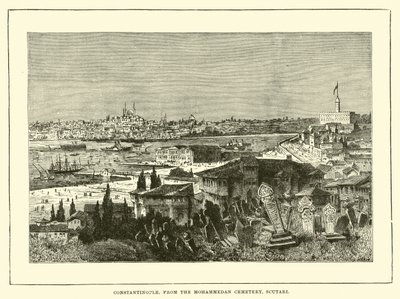 Constantinople from the Mohammedan Cemetery, Scutari by English School