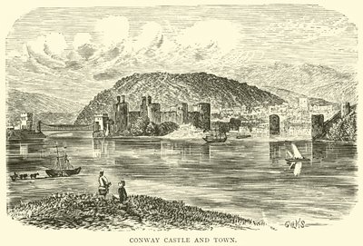 Conway Castle and Town by English School