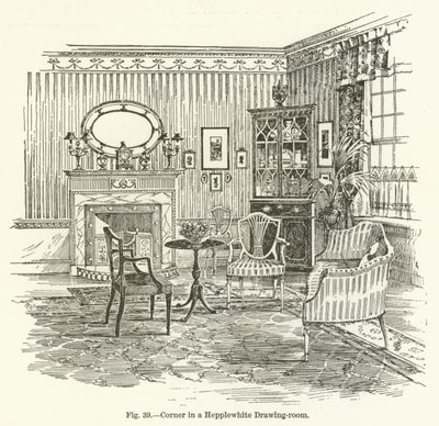 Corner in a Hepplewhite Drawing-room by English School