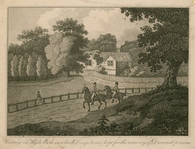 Cottage in Hyde Park in Which Drugs, etc, Are Kept for the Recovery of Drowned Persons by English School