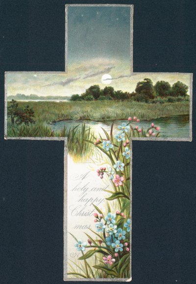 Country Scene inside Cross by English School
