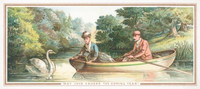 Couple in Rowing Boat by English School