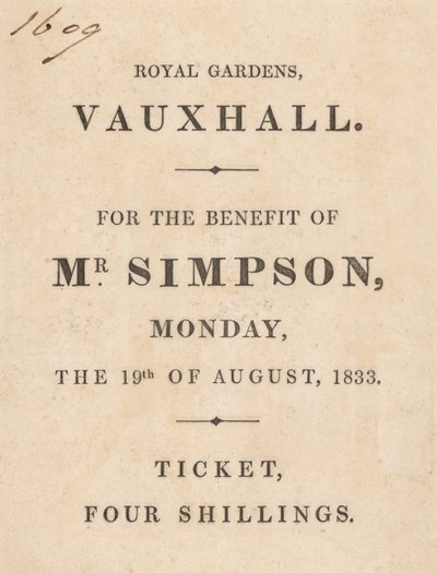 Cover of a Programme for a Benefit Held in the Memory of Mr. C. H. Simpson by English School
