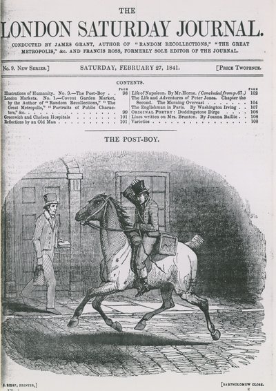 Cover of the London Saturday Journal by English School