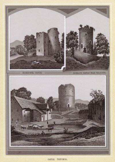 Crickhowel Castle; Bronllys Castle near Talgarth; Castle Tretower by English School