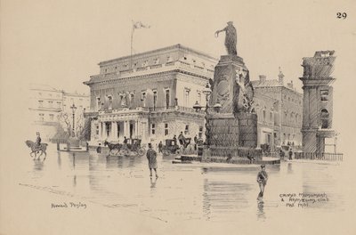 Crimean Monument and Athenaeum Club, Pall Mall by English School